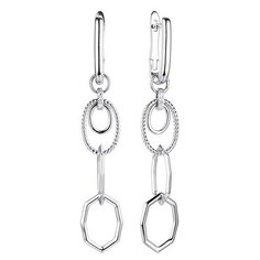 Серьги с подвесками The Jeweller, серебро, 925 проба, родирование, фианит, , серебристый