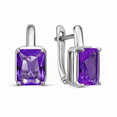 Серьги The Jeweller, серебро, 925 проба, родирование, , фиолетовый, серебристый