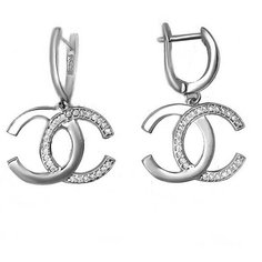 Серьги с подвесками The Jeweller, серебро, 925 проба, родирование, фианит, , серебристый
