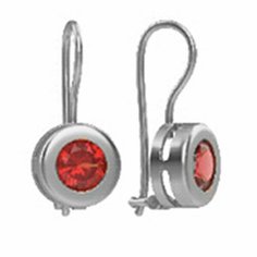 Серьги The Jeweller, серебро, 925 проба, родирование, фианит, , серебристый/красный