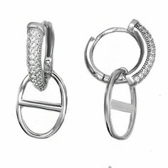 Серьги конго The Jeweller, серебро, 925 проба, родирование, фианит, , серебристый