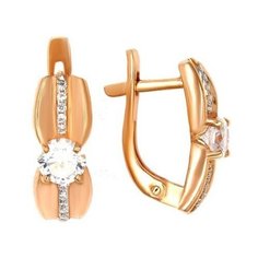 Серьги The Jeweller, серебро, 925 проба, золочение, фианит, , золотистый