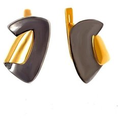 Серьги The Jeweller, серебро, 925 проба, золочение, , золотистый, черный