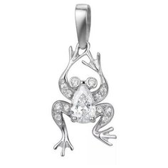 Подвеска The Jeweller, серебро, 925 проба, родирование, фианит, серебристый