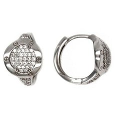 Серьги конго The Jeweller, серебро, 925 проба, родирование, фианит, , серебристый