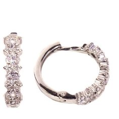 Серьги конго The Jeweller, серебро, 925 проба, родирование, фианит, , серебристый