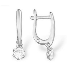 Серьги The Jeweller, серебро, 925 проба, родирование, фианит, , серебристый