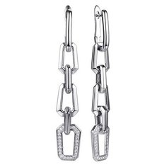 Серьги с подвесками The Jeweller, серебро, 925 проба, родирование, фианит, , серебристый