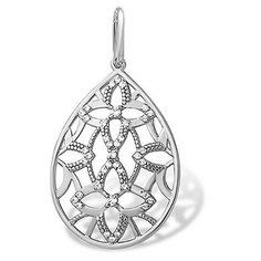 Подвеска The Jeweller, серебро, 925 проба, родирование, фианит, серебристый