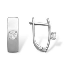 Серьги The Jeweller, серебро, 925 проба, родирование, фианит, , серебристый