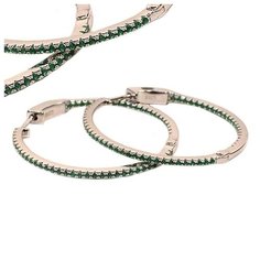 Серьги конго The Jeweller, серебро, 925 проба, родирование, фианит, , серебристый