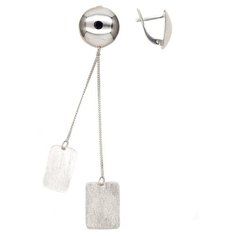 Серьги непарные The Jeweller, серебро, 925 проба, родирование, , серебристый