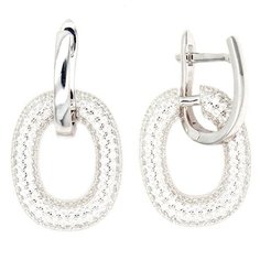 Серьги с подвесками The Jeweller, серебро, 925 проба, родирование, фианит, , серебристый