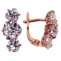 Серьги The Jeweller, серебро, 925 проба, золочение, фианит, , золотистый
