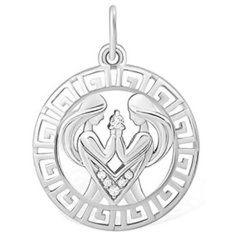 Подвеска The Jeweller, серебро, 925 проба, родирование, фианит, серебристый