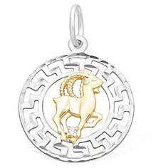 Подвеска The Jeweller, серебро, 925 проба, родирование, фианит, золотистый, серебристый