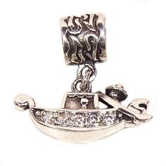 Подвеска на браслет The Jeweller, серебро, 925 проба, родирование, фианит, серебристый