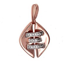Подвеска The Jeweller, красное золото, 585 проба, фианит, золотистый