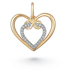 Подвеска The Jeweller, красное золото, 585 проба, фианит, золотистый