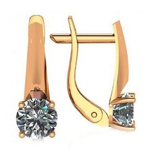 Серьги The Jeweller, красное золото, 585 проба, фианит, , золотистый