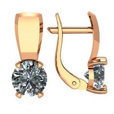 Серьги The Jeweller, красное золото, 585 проба, фианит, , золотистый