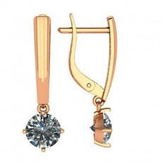 Серьги The Jeweller, красное золото, 585 проба, фианит, , золотистый
