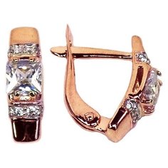 Серьги The Jeweller, красное золото, 585 проба, фианит, , золотистый