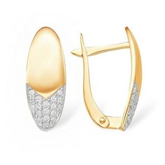 Серьги The Jeweller, красное золото, 585 проба, фианит, , золотистый