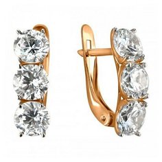Серьги The Jeweller, красное золото, 585 проба, фианит, , золотистый