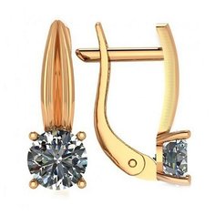 Серьги The Jeweller, красное золото, 585 проба, фианит, , золотистый