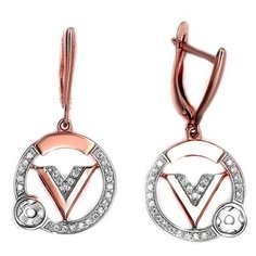 Серьги The Jeweller, красное золото, 585 проба, фианит, , золотистый