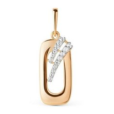 Подвеска The Jeweller, красное золото, 585 проба, фианит, золотистый