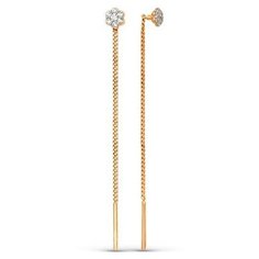 Серьги The Jeweller, красное золото, 585 проба, фианит, , золотистый
