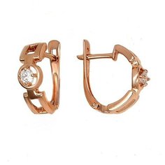 Серьги The Jeweller, красное золото, 585 проба, фианит, , золотистый