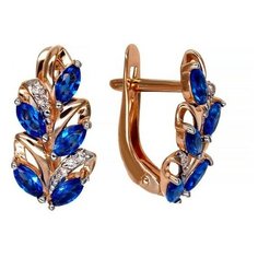Серьги The Jeweller, красное золото, 585 проба, фианит, , золотистый