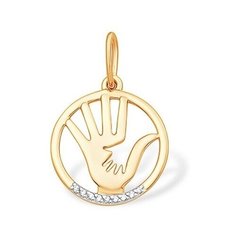 Подвеска The Jeweller, красное золото, 585 проба, фианит, золотистый