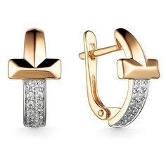 Серьги The Jeweller, красное золото, 585 проба, фианит, , золотистый