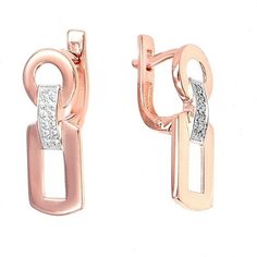 Серьги The Jeweller, красное золото, 585 проба, фианит, , золотистый