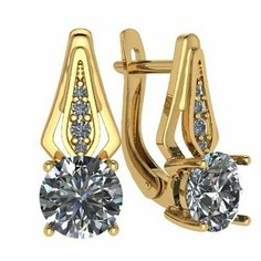 Серьги The Jeweller, красное золото, 585 проба, фианит, , золотистый