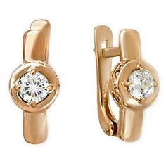 Серьги The Jeweller, красное золото, 585 проба, фианит, , золотистый