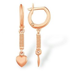 Серьги The Jeweller, красное золото, 585 проба, , золотистый