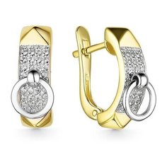 Серьги The Jeweller, красное золото, 585 проба, фианит, , золотистый