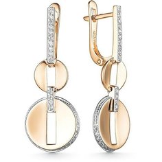 Серьги The Jeweller, красное золото, 585 проба, фианит, , золотистый