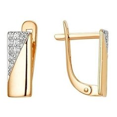 Серьги The Jeweller, красное золото, 585 проба, фианит, , золотистый