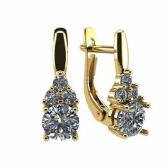 Серьги The Jeweller, красное золото, 585 проба, фианит, , золотистый