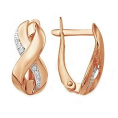 Серьги The Jeweller, красное золото, 585 проба, фианит, , золотистый