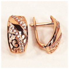 Серьги The Jeweller, красное золото, 585 проба, фианит, , золотистый