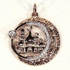 Подвеска The Jeweller, красное золото, 585 проба, фианит, золотистый