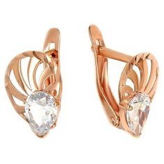 Серьги The Jeweller, красное золото, 585 проба, фианит, , золотистый