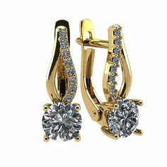 Серьги The Jeweller, красное золото, 585 проба, фианит, , золотистый